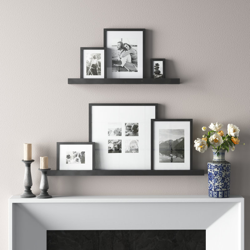Kinchen Matte Picture Frame - Set of 6 with Mat, Black