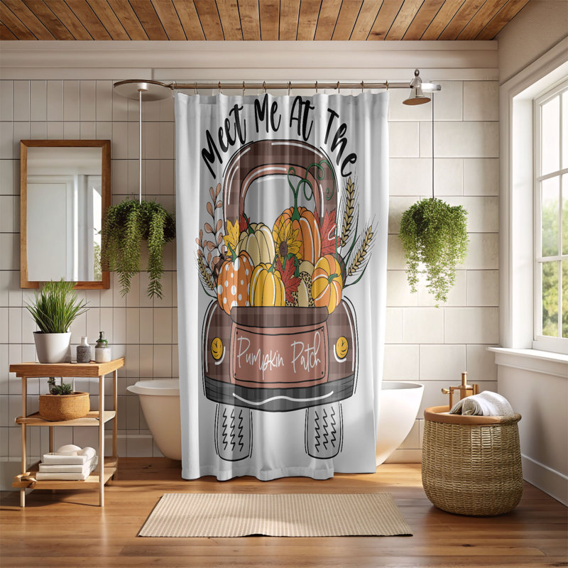 Warm Harvest - Rideau de douche standard 1 pièce, H 74 po x l 71 po