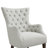 Fauteuil d'appoint à oreilles capitonné Hannah-530619750