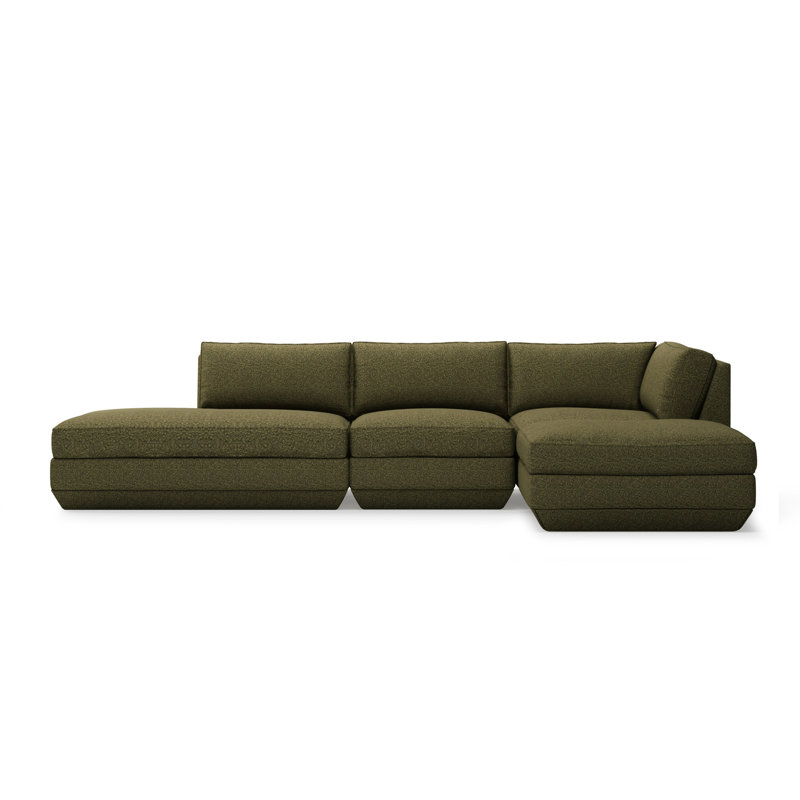 Podium Modular 4-Piece Lounge Sectional B, Right Hand Facing, Copenhagen Terra