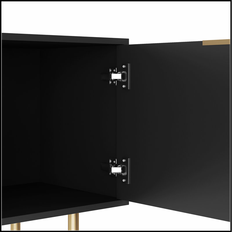 Meuble télé moderne avec conception cannelée et portes de rangement, idéal pour les téléviseurs de plus de 55 pouces et les centres de divertissement de salon