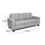 Three With Wood Legs - Grey Fabric Living Room Relax Seat Tempting Space