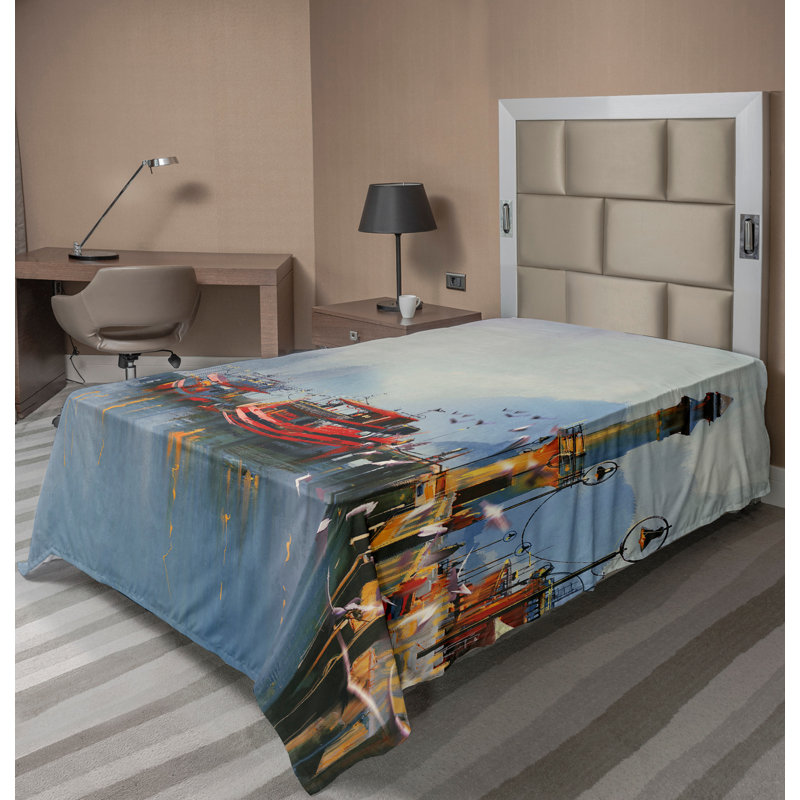 Multicolore Ambesonne, Drap plat pour lit simple