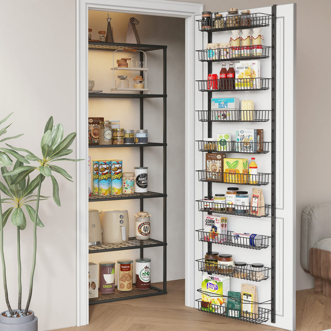 10-Tier Over Door Spice Rack,Hanging Door Storage Kitchen,Over Door Storage Kitchen,Pantry Organizer Metal Hanging Kitchen Spice Rack Can Organizer