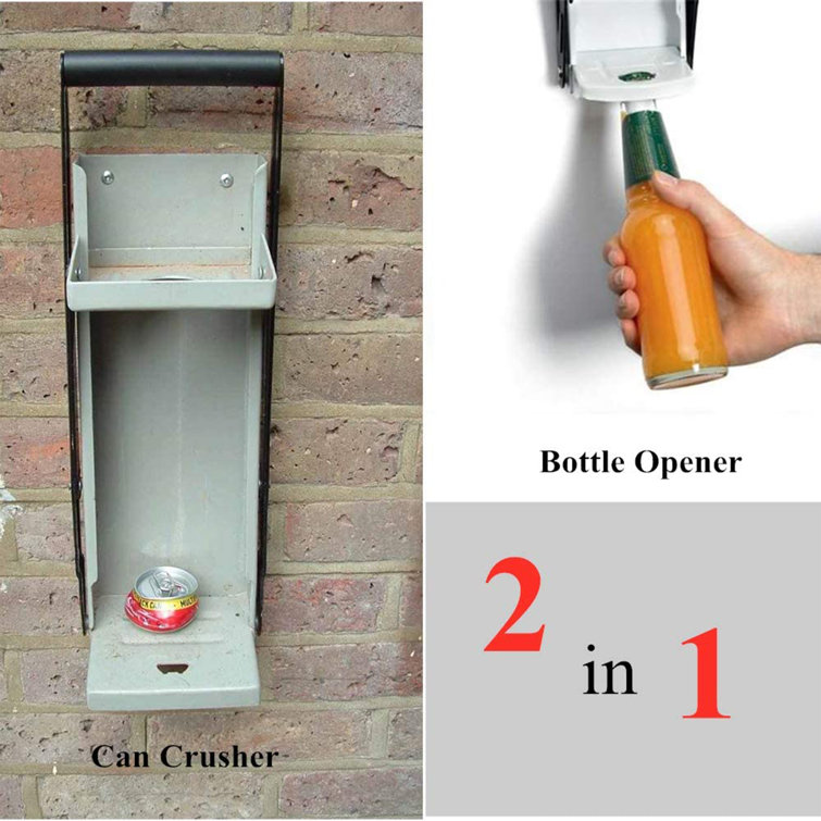 WALFRONT Can Crusher 16oz,Wall Mounted Home Dispensing Can Crusher Smasher  Beer Soda Cans Crushing Recycling Tool 