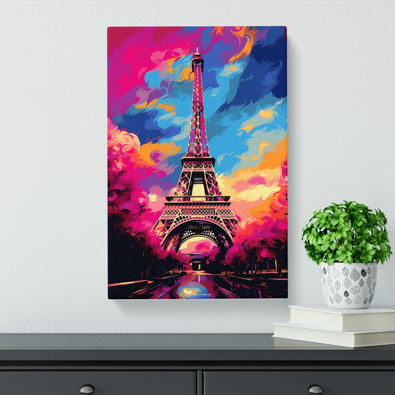 Eiffel Tower Pop - Wrapped Canvas Print, 60cm H x 40cm W x 3cm D
