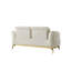 Causeuse Zoe de style moderne faite de bois et d'accents dorés crème-1902522413