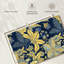 Motif floral bleu et jaune sur toile-1802376675