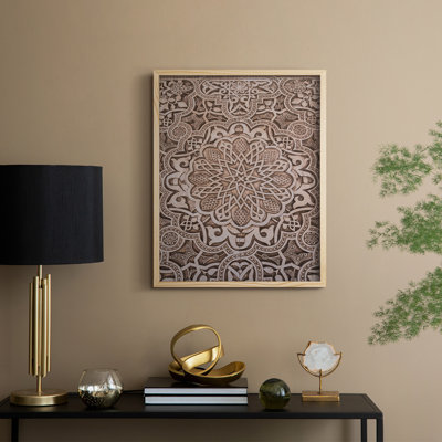 «Vintage Abstract Print CXVII», reproduction encadrée - bois massif