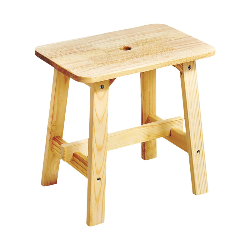 Solid Wood Rectangular Stool - Versatile Small Bench For Living Room, Bathroom, And Vanity Use