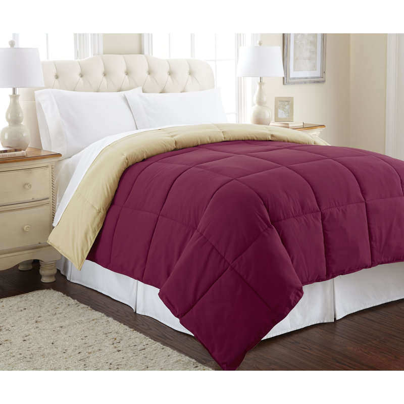 California King Pink and Beige Microfiber Reversible Comforter