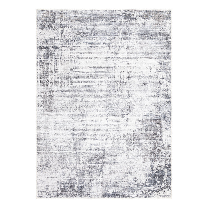 Tapis lavable antidérapant - gris / gris anthracite / bleu, Rectangle 10 pi x 14 pi