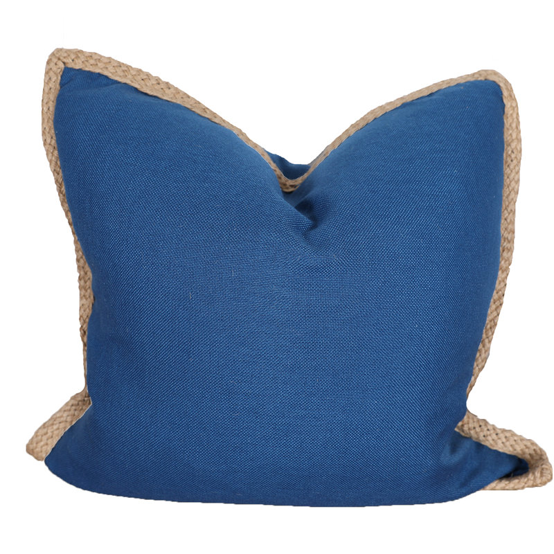  Feathers Throw Pillow, Navy Blue