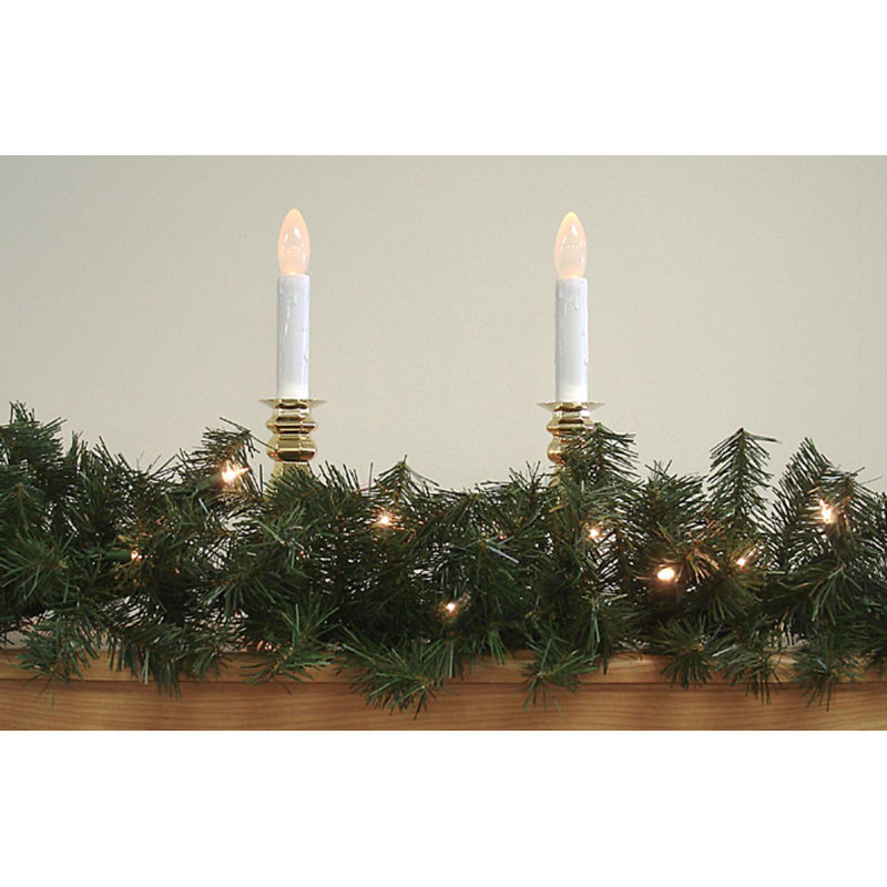 Guirlande de Noël artificielle pré-éclairée en pin canadien, 9 pi 10 po L, Transparent chaud