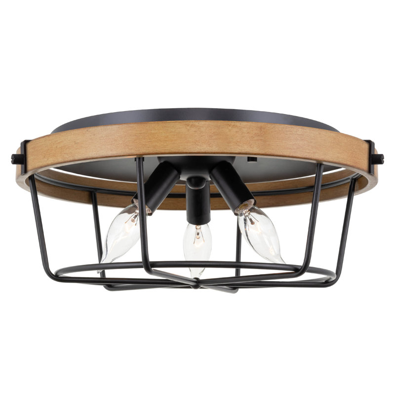 Plafonnier encastré 3 lumières 14,75 Banwari, Chêne rouge-brun