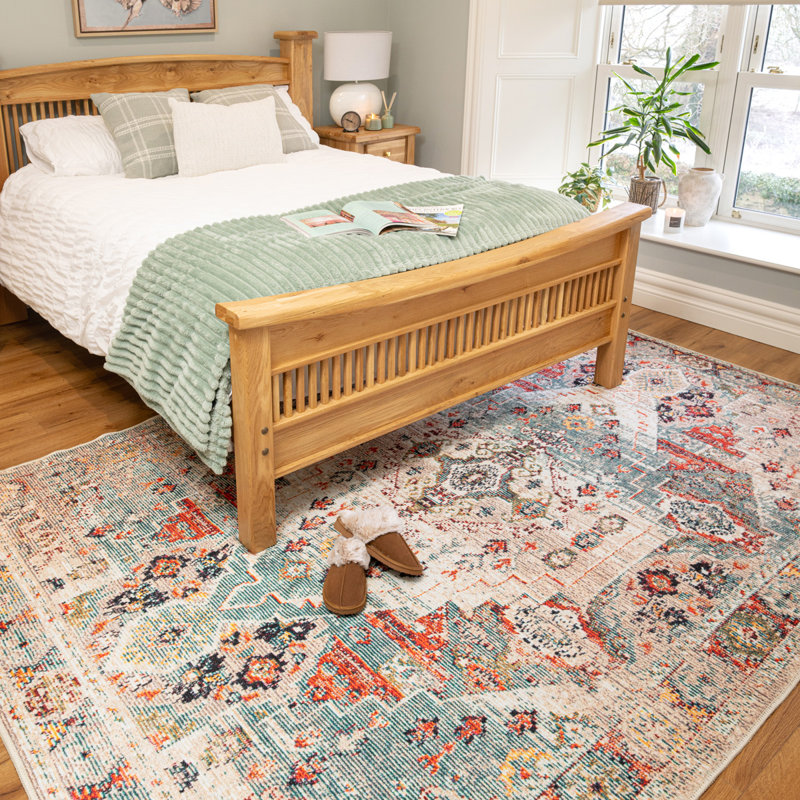 Vintage Look Cotton Flatweave Area Rug, 200cm x 290cm