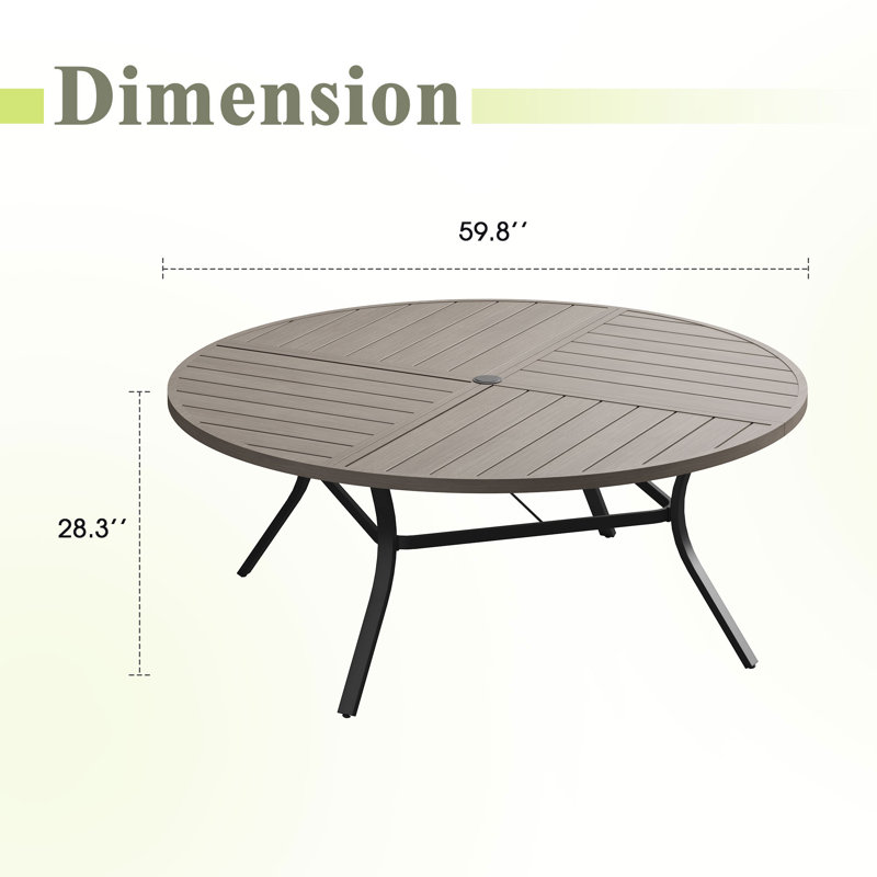 Table de salle à manger 59,8 po, Bois brossé gris
