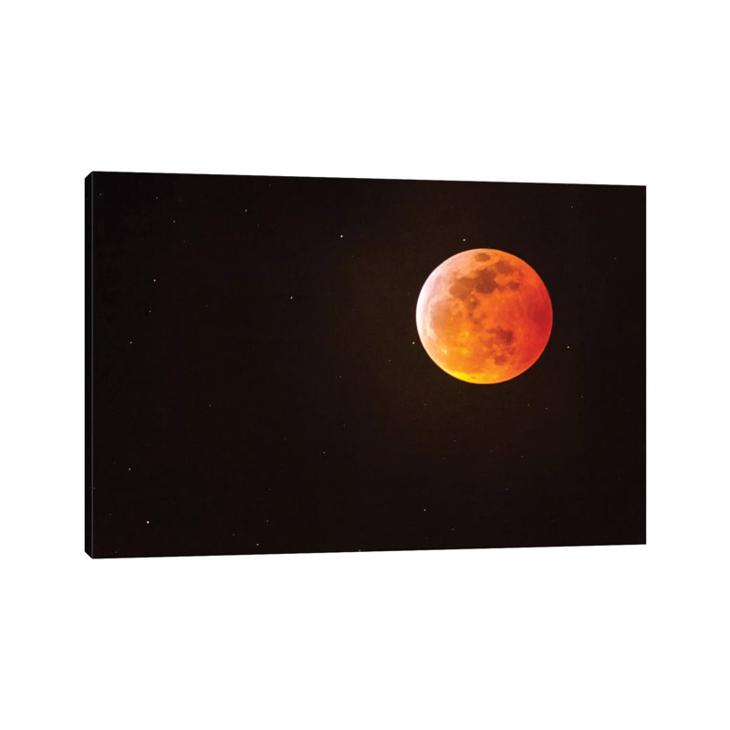 USA, California, San Luis Obispo County. Full Blood Moon Lunar Eclipse. 1 Piece Wrapped Canvas Wall Art
