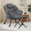 Upholstered Armchair with Footstool