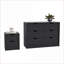 Ensemble de chambre à coucher 2 pièces Bennett - Table de chevet + commode, noir | Panneau de particules | Commodes doubles