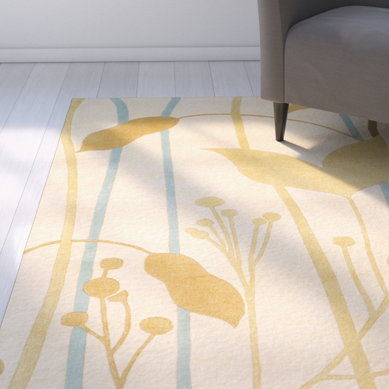 Soho Hand Tufted Wool And Viscose Floral Rug, Rectangle 3'6" x 5'6"