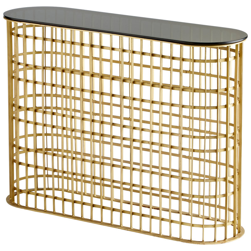 Kingdom 42.25 " W Glass Top Console Table