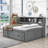 Full / Double Wooden Daybed with Drawers and Shelves-98114154