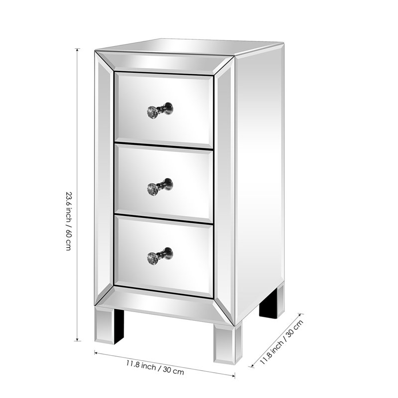 Table de chevet 3 tiroirs 23,6 po Frazee