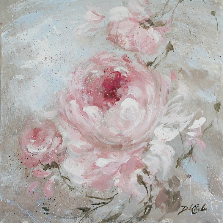 « rosé ii », impression sur toile tendue, H 12 po x l 12 po x P 0,75 po