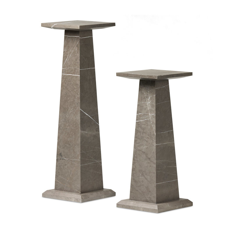 Ellric Pedestal Set, Beige Marble