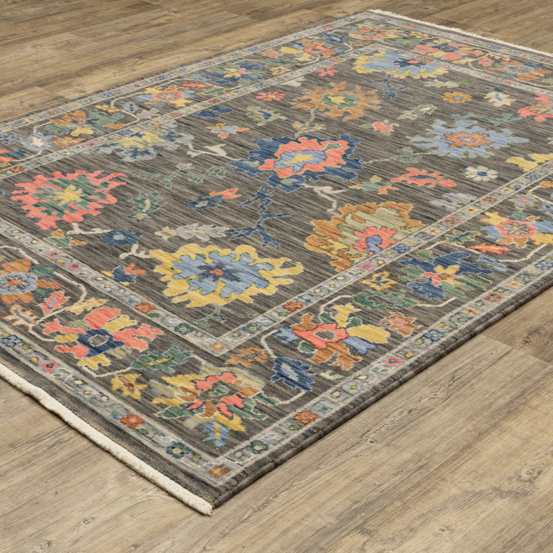 Anneli Vintage Oriental Grey/ Multi Area Rug, Rectangle 2' x 3'