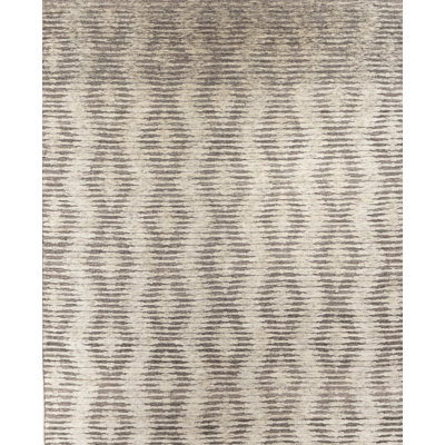 Xerxes Geometric Hand-Knotted Wool Beige Taupe Area Rug