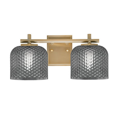 Finola 2 Light Bath Bar Shown With 6" Smoke Textured Glass