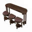 Ensemble de 4 tables de bar avec 3 tabourets de bar rembourrés en polyuréthane-1184374723-1184374750