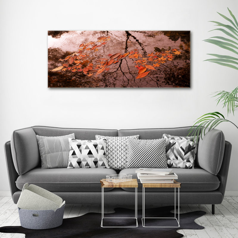 Leaves On Canvas The Water - No Frame Print on Canvas