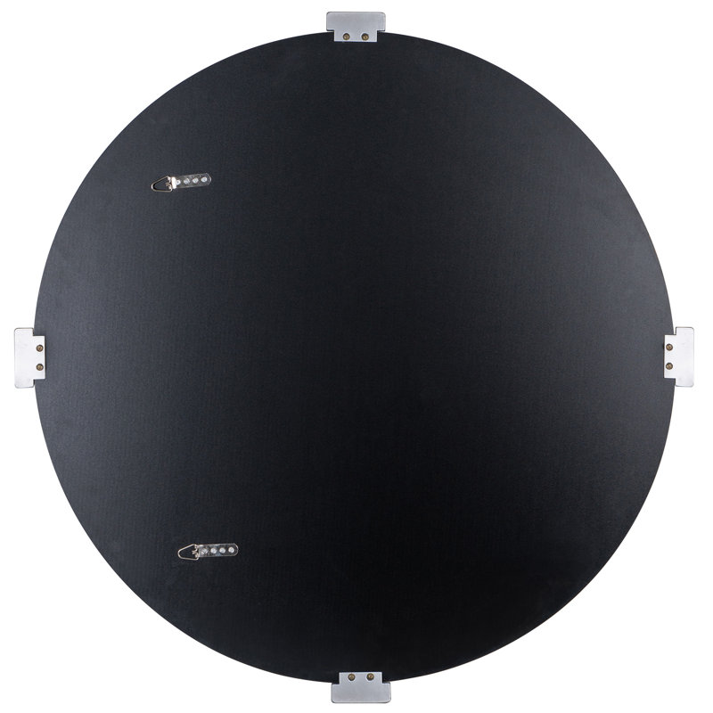 Aubrey Round Beveled Mirror, Silver
