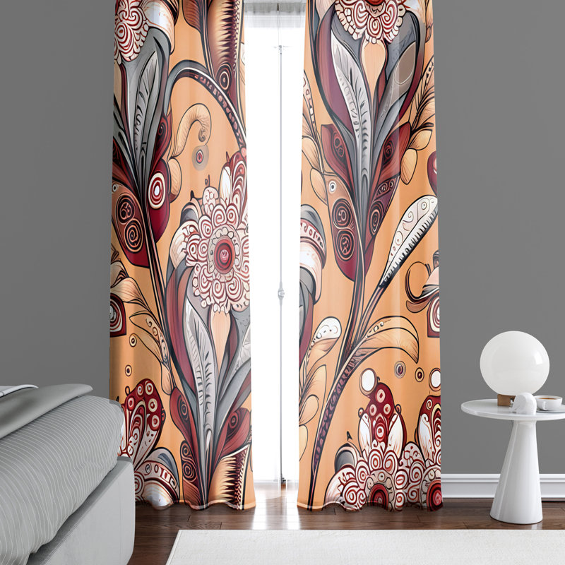 Paire de rideaux semi-transparents en polyester Deuntae, L 40 po x L 82 po