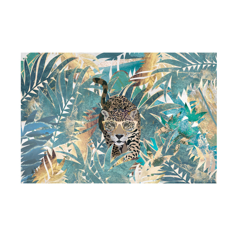 Jaguar, paysage de jungle sur toile