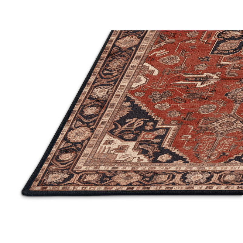 Tapis brun lavable à la machine, Rectangulaire 7 pi x 10 pi