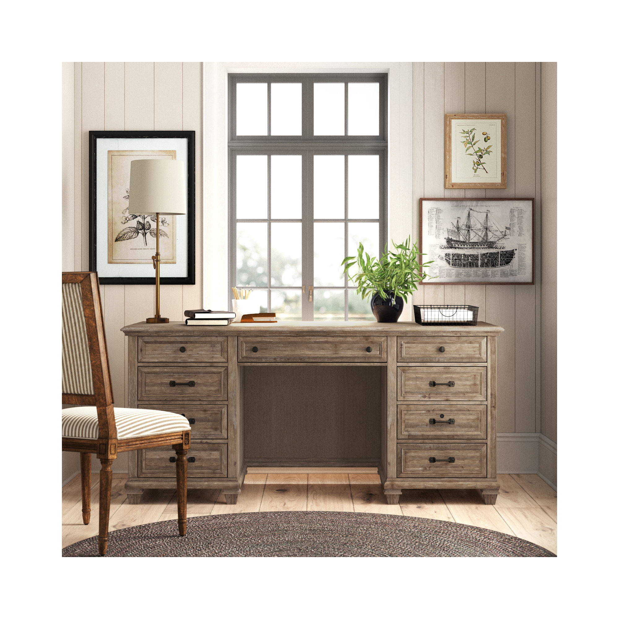 Kerey Credenza Desk, Dove Tail Gray