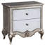Table de chevet 2 tiroirs champagne antique