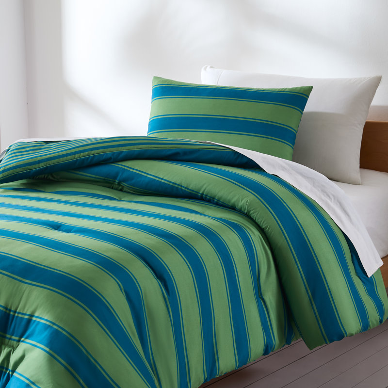Gale Cabana Stripe Comforter Set, 2, Blue, Twin Comforter + 1 Sham