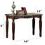Table With Solid Wood Structure And Faux Marble Surface, Intricate Details For Living Room Surface Frame Area