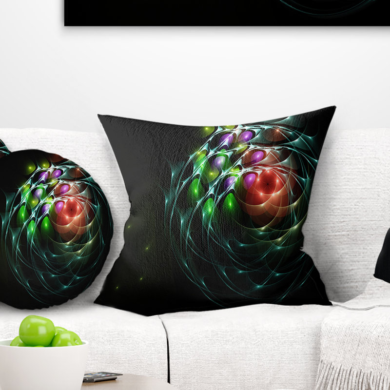 Coussin de conception fractale 3d artful Abstract, 16 po x 1 po, Coussin décoratif