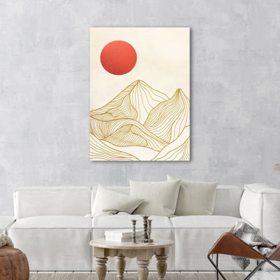 Nordic Sunset On The Mountains I by Sayaka Miko - Wrapped Canvas Print