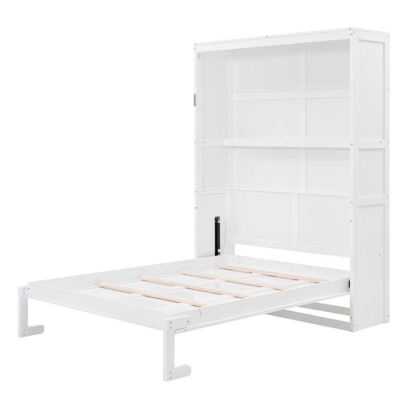 Lit escamotable double pleine grandeur avec tablettes
