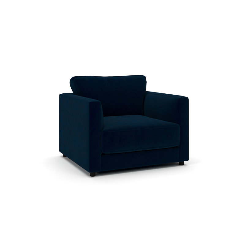 Chaise et demi rembourrée Milo, Encre bella