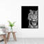 Tiger Minimalist Animal Portraiton Black by The Creative Bunch Studio - Single Picture Frame Print-524465195-524465192