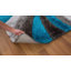 Tapis turquoise à motif géométrique Koo-1394437170