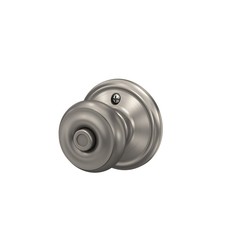 Georgian Privacy Knob Bed and Bath Lock, Satin Nickel